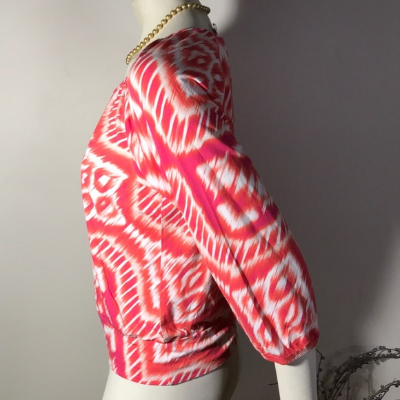 Chico’s Colorful Peasant Style Blouse Top size 1 - Picture 4 of 9